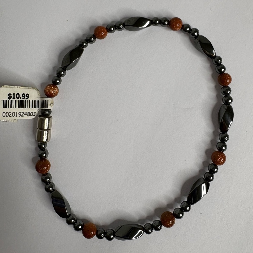 Hematite Black and Brown Beaded Ankle Bracelet NWT